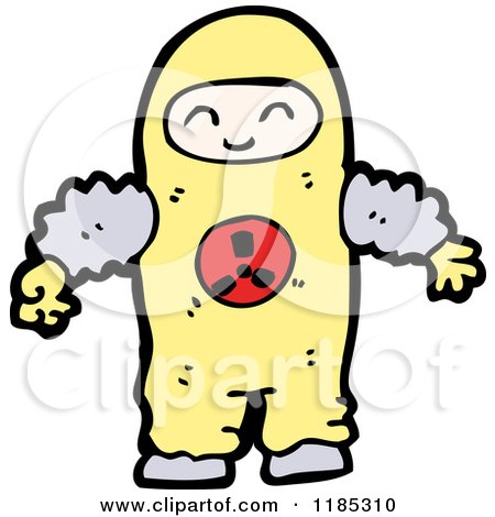 Cartoon of a Man in a Contamination Suit - Royalty Free Vector Illustration by lineartestpilot