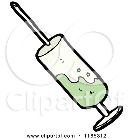 Cartoon of a Syringe - Royalty Free Vector Illustration by lineartestpilot