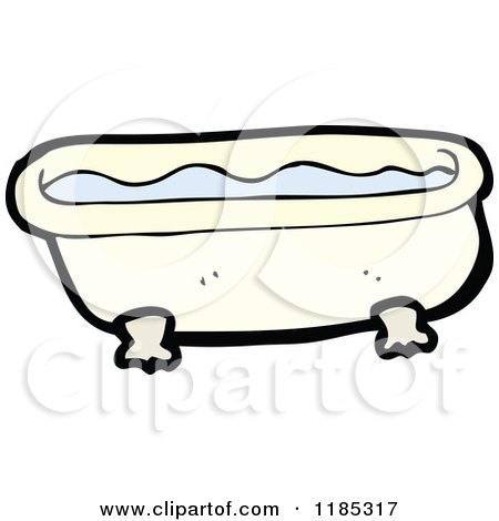 Cartoon of an Old Fashioned Bathtub - Royalty Free Vector Illustration by lineartestpilot