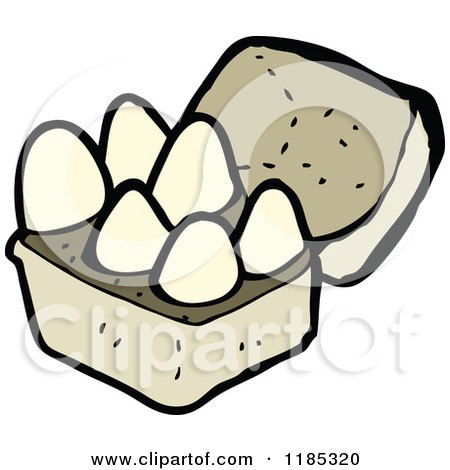 Cartoon of a Carton of Eggs - Royalty Free Vector Illustration by lineartestpilot