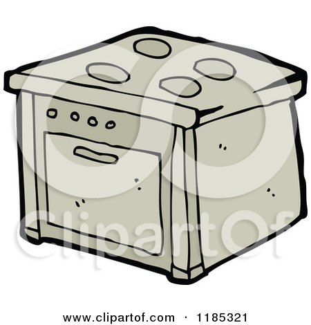 Cartoon of a Cooking Stove - Royalty Free Vector Illustration by lineartestpilot