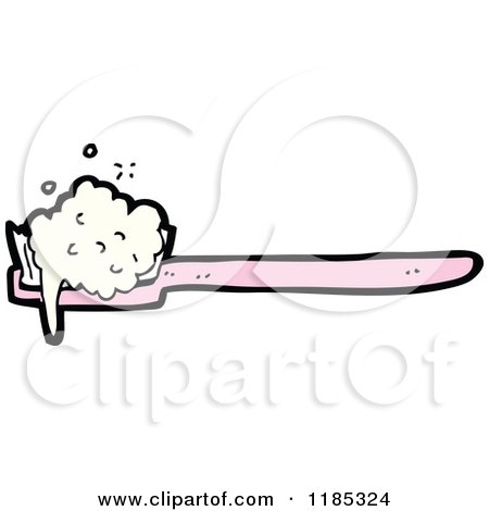 Cartoon of a Toothbrush with Toothpaste - Royalty Free Vector Illustration by lineartestpilot