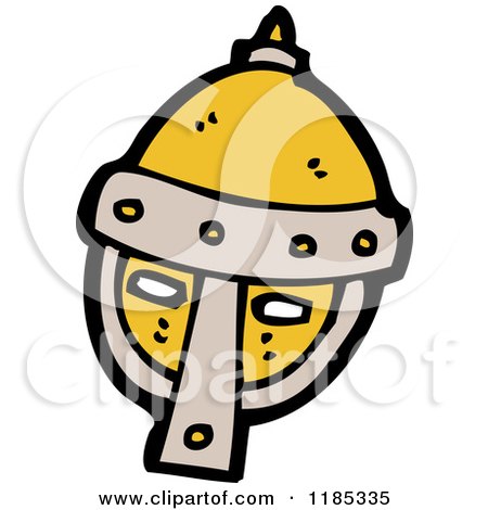 Cartoon of a Medieval Helmut - Royalty Free Vector Illustration by lineartestpilot