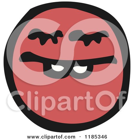 Cartoon of a Round Face Character - Royalty Free Vector Illustration by lineartestpilot