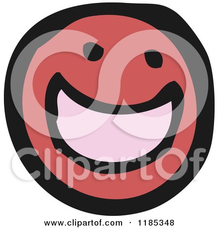 Cartoon of a Round Face Character Smiling - Royalty Free Vector Illustration by lineartestpilot
