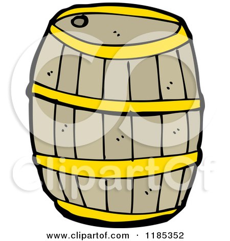 Cartoon of a Wooden Barrel - Royalty Free Vector Illustration by lineartestpilot