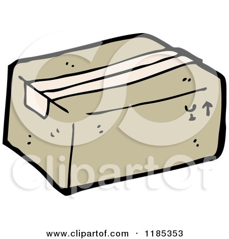 Cartoon of a Shipping Package - Royalty Free Vector Illustration by lineartestpilot