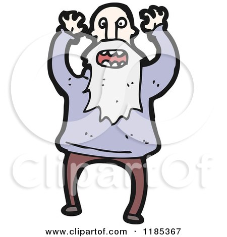 Cartoon of an Elderly Man Yelling - Royalty Free Vector Illustration by lineartestpilot