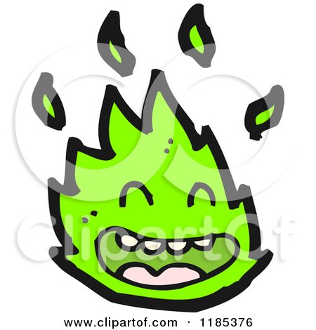 Cartoon of a Flame Mascot - Royalty Free Vector Illustration by lineartestpilot