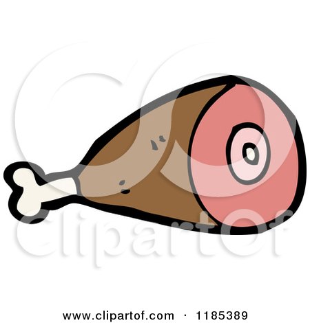 Cartoon of a Chunk of Meat - Royalty Free Vector Illustration by lineartestpilot