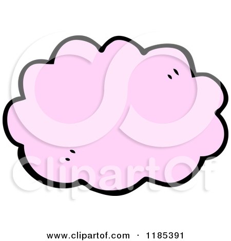 Cartoon of a Pink Storm Cloud - Royalty Free Vector Illustration by lineartestpilot