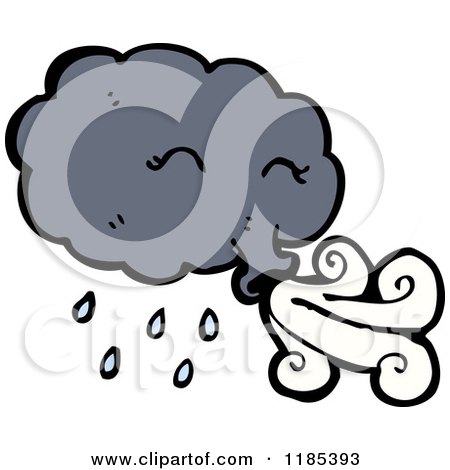 Cartoon of a Windy Storm Cloud - Royalty Free Vector Illustration by lineartestpilot