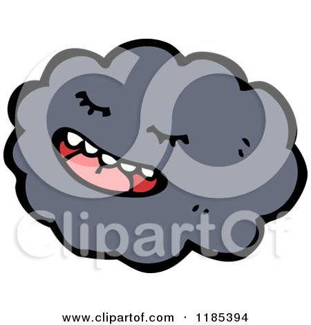 Cartoon of a Storm Cloud - Royalty Free Vector Illustration by lineartestpilot