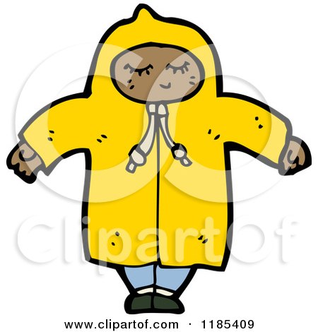 Cartoon of a Child Wearing a Raincoat - Royalty Free Vector Illustration by lineartestpilot