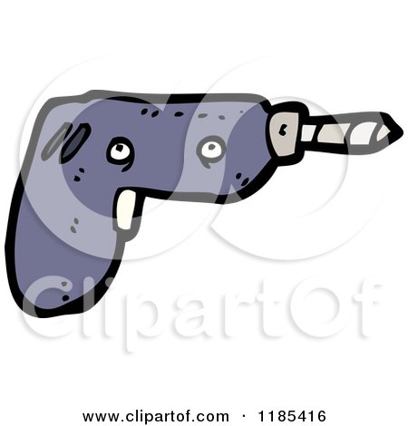 Cartoon of an Electric Drill - Royalty Free Vector Illustration by lineartestpilot