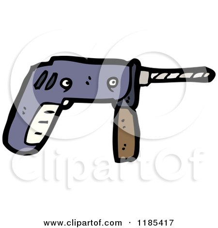 Cartoon of an Electric Drill - Royalty Free Vector Illustration by lineartestpilot