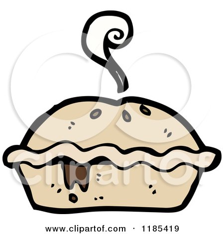 Cartoon of a Fresh Baked Pie - Royalty Free Vector Illustration by lineartestpilot