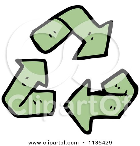Cartoon of the Recycle Symbol - Royalty Free Vector Illustration by lineartestpilot