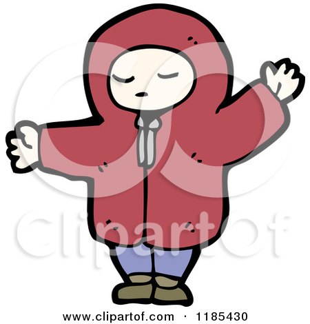 Cartoon of a Child Wearing a Hoodie - Royalty Free Vector Illustration by lineartestpilot