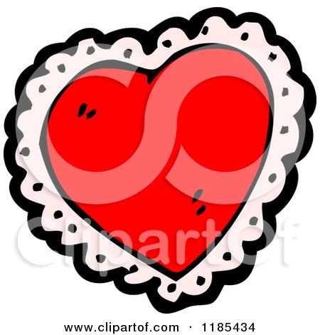 Cartoon of a Lace Valentine Heart - Royalty Free Vector Illustration by lineartestpilot