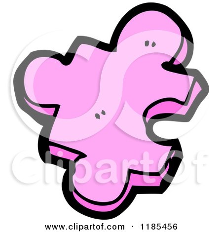 Cartoon of a Pink Puzzle Piece - Royalty Free Vector Illustration by lineartestpilot