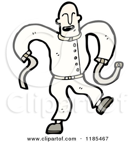 Cartoon of a Man Wearing a Straight Jacket - Royalty Free Vector Illustration by lineartestpilot