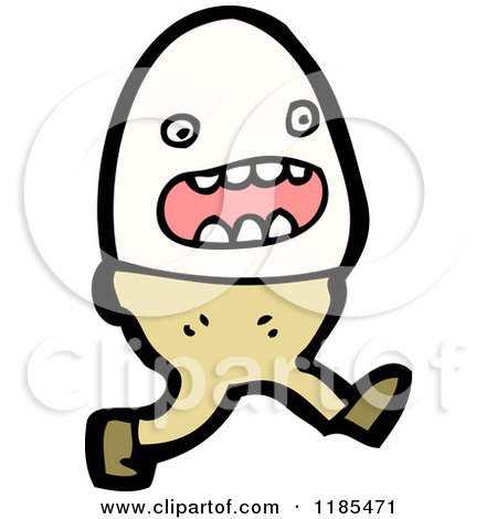 Cartoon of an Egg Person Character - Royalty Free Vector Illustration by lineartestpilot