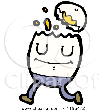 Cartoon of an Egg Person Character - Royalty Free Vector Illustration by lineartestpilot