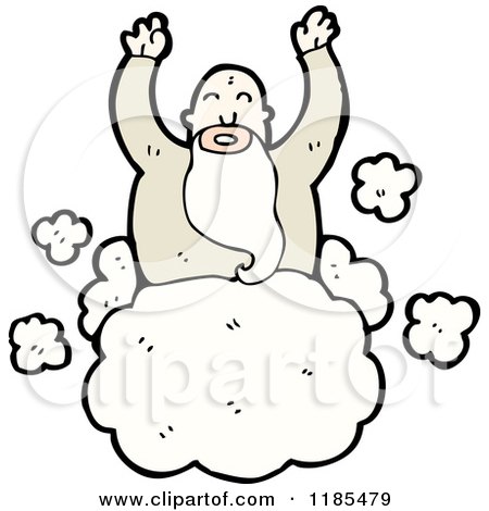 Cartoon of a God in the Clouds - Royalty Free Vector Illustration by lineartestpilot