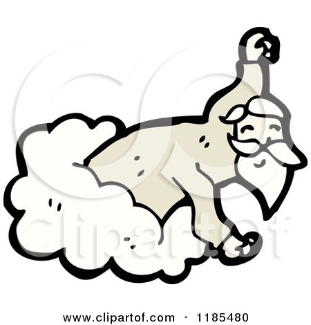 Cartoon of a God in the Clouds - Royalty Free Vector Illustration by lineartestpilot