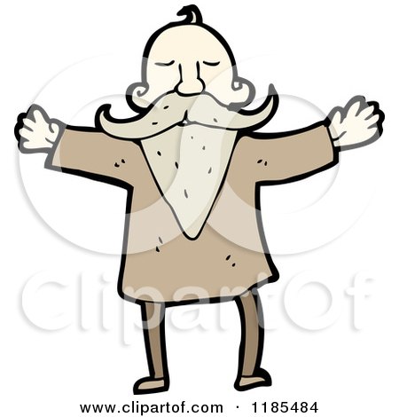 Cartoon of a Man with a Beard - Royalty Free Vector Illustration by lineartestpilot