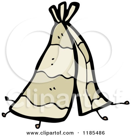 Cartoon of a Native American Teepee - Royalty Free Vector Illustration by lineartestpilot