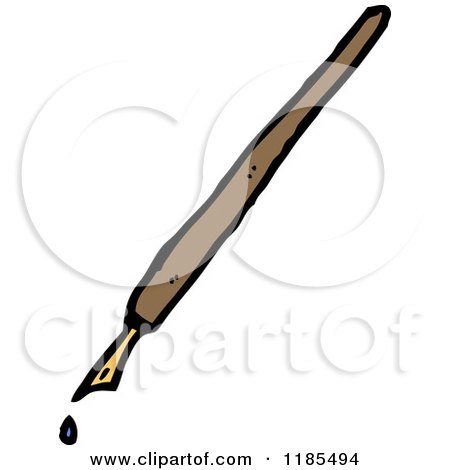 Cartoon of a Foutain Pen - Royalty Free Vector Illustration by lineartestpilot