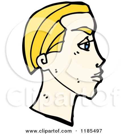 Cartoon of a Man's Profile - Royalty Free Vector Illustration by lineartestpilot