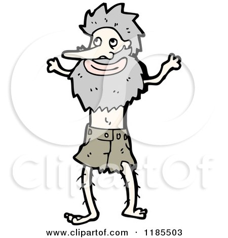 Cartoon of a Bearded Homeless Man - Royalty Free Vector Illustration by  lineartestpilot #1185503