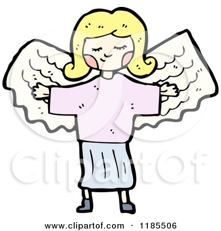 Cartoon of a Child in an Angel's Costume - Royalty Free Vector Illustration by lineartestpilot