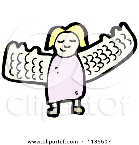 Cartoon of a Child in an Angel's Costume - Royalty Free Vector Illustration by lineartestpilot