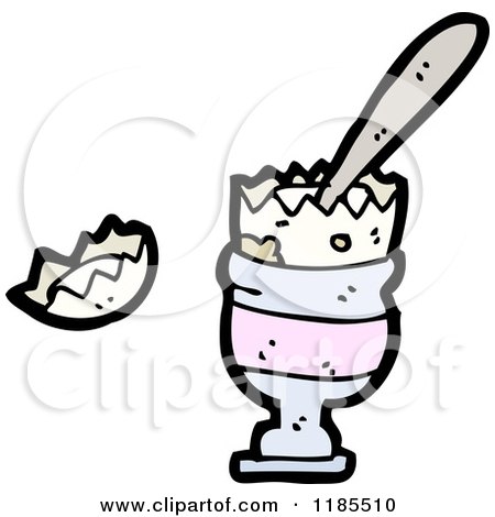 Cartoon of Cooked an Egg in an Egg Cup - Royalty Free Vector Illustration by lineartestpilot