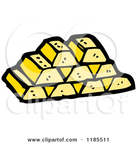 Cartoon of a Stack of Gold Bars - Royalty Free Vector Illustration by lineartestpilot