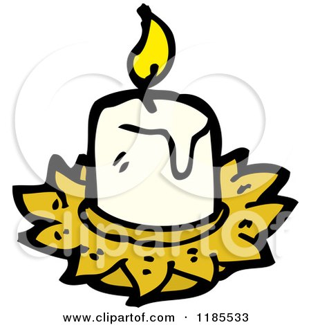 Cartoon of a Flaming Candle - Royalty Free Vector Illustration by lineartestpilot