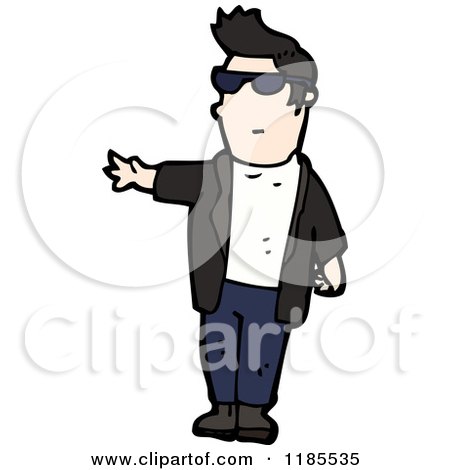 Cartoon of a Man from the 1950's - Royalty Free Vector Illustration by lineartestpilot