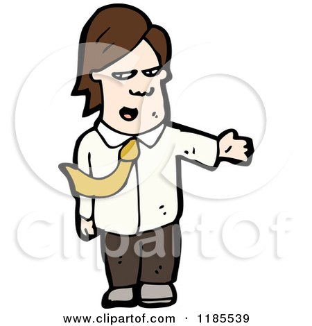 Cartoon of a Man Wearing a Tie - Royalty Free Vector Illustration by lineartestpilot