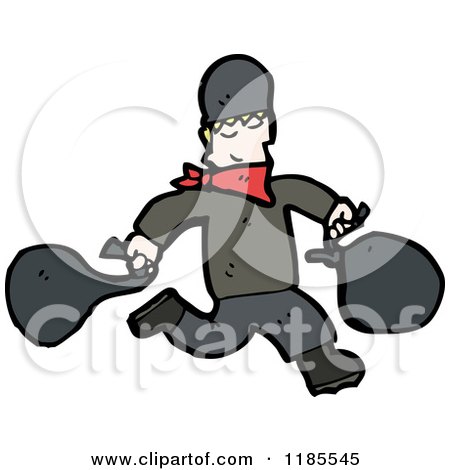 Cartoon of a Bank Robber - Royalty Free Vector Illustration by lineartestpilot