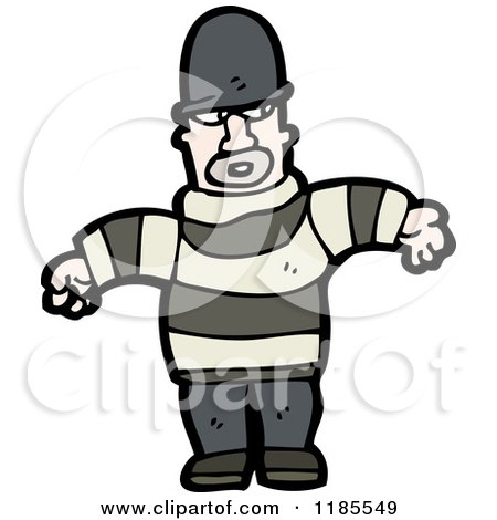 Cartoon of a Criminal - Royalty Free Vector Illustration by lineartestpilot