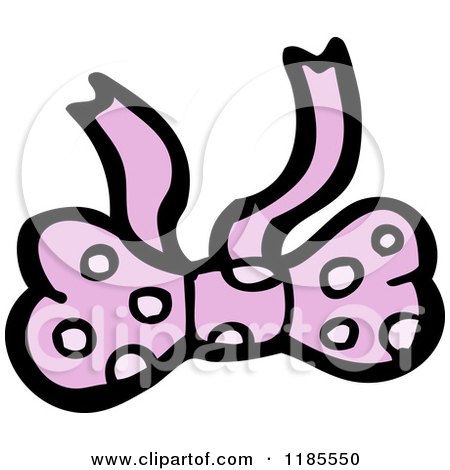 Cartoon of a Purple Polka Dot Bow - Royalty Free Vector Illustration by lineartestpilot
