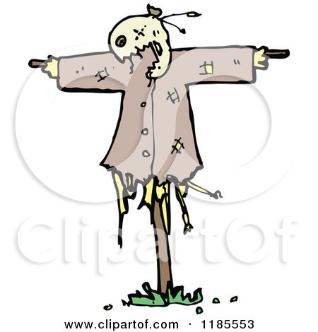 Cartoon of a Scarecrow, - Royalty Free Vector Illustration by lineartestpilot