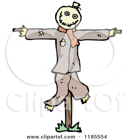 Cartoon of a Scarecrow - Royalty Free Vector Illustration by lineartestpilot
