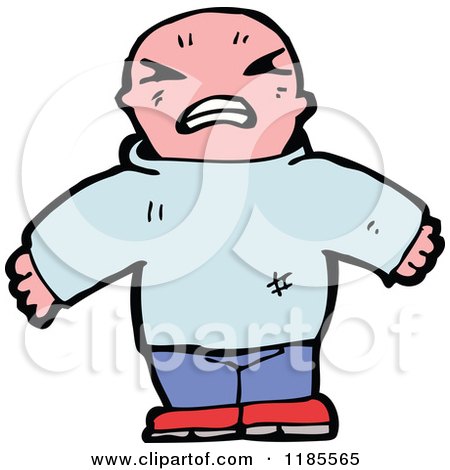 Cartoon of a Very Angry Man - Royalty Free Vector Illustration by lineartestpilot