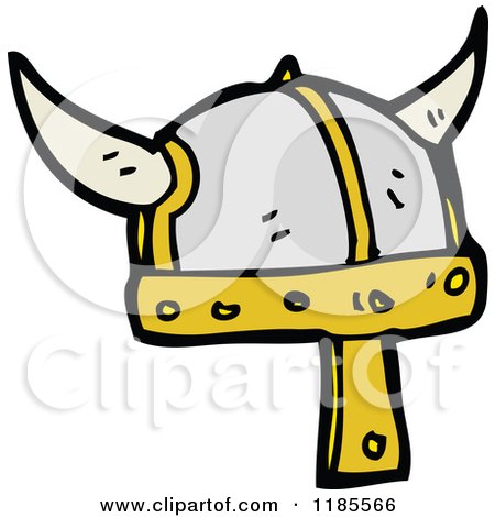 Cartoon of a Viking's Helmut - Royalty Free Vector Illustration by lineartestpilot