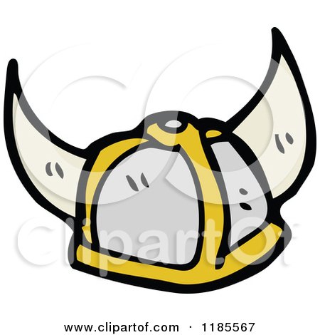 Cartoon of a Viking's Helmut - Royalty Free Vector Illustration by lineartestpilot